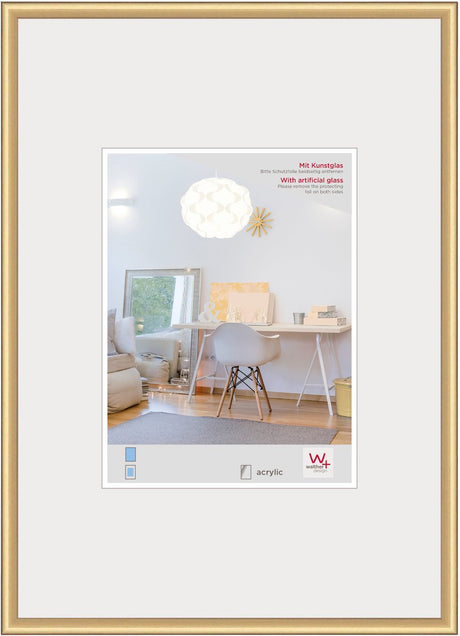 Walther new lifestyle - plastikowa ramka - rozmiar zdjęcia 20x30 cm - szkło artystyczne - złote