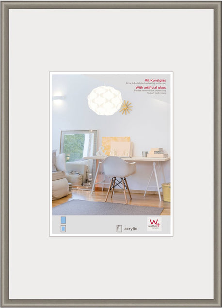Walther new lifestyle - ramka plastikowa - rozmiar zdjęcia 30x40 cm - szkło artystyczne - stal