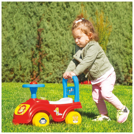 Samochód spacerowy Fisher Price + klakson czerwony niebieski żółty