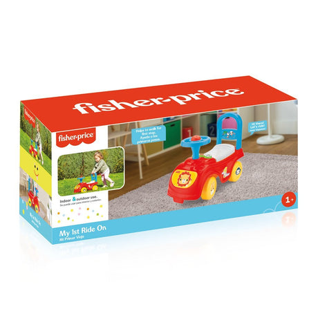 Samochód spacerowy Fisher Price + klakson czerwony niebieski żółty