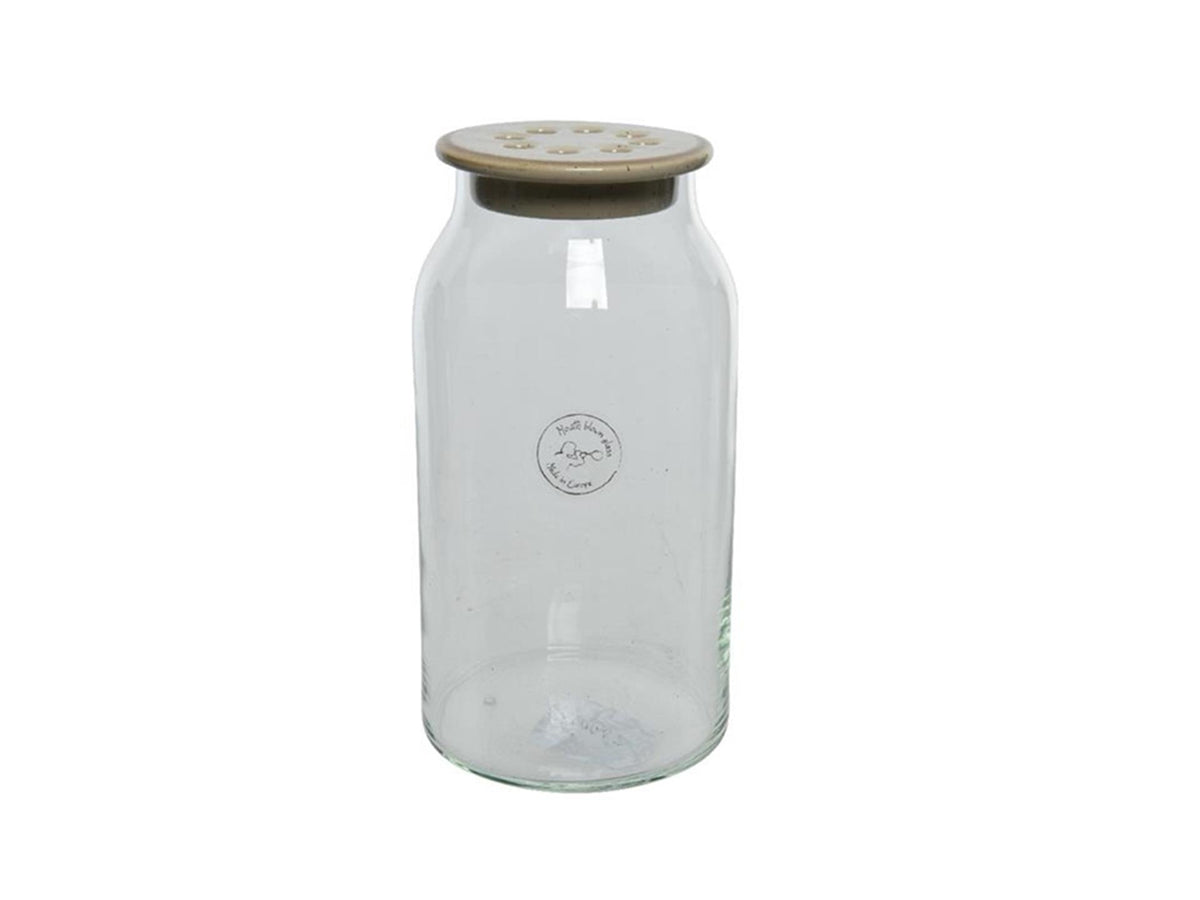 Wazon Decoris ze szkła ceramicznego kwiaty układają pokrywkę ceramiczną ø11-w20cm