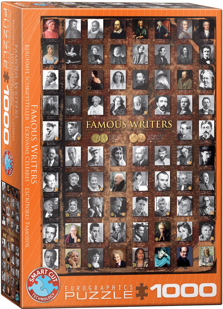 Eurographics - znani pisarze - 1000 elementów 48×68cm (szer.×wys.) - układanka
