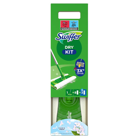 Zestaw startowy do czyszczenia podłóg Swiffer, 12 elementów, 8 suchych i 3 mokre chusteczki