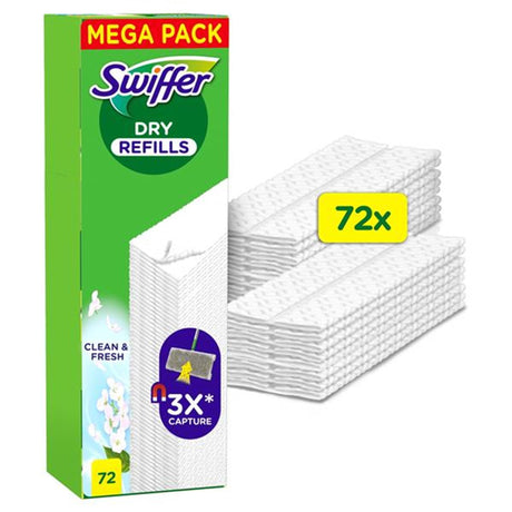 Chusteczki do podłóg Swiffer Dry Fresh, opakowanie 72 sztuk