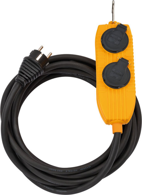 Kabel budowlany Brennerstuhl IP54 z blokiem gniazd 5m, czarny