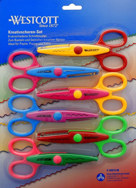 Nożyczki figurowe Westcott - 14cm - różne motywy - 6 sztuk - ac-e42515