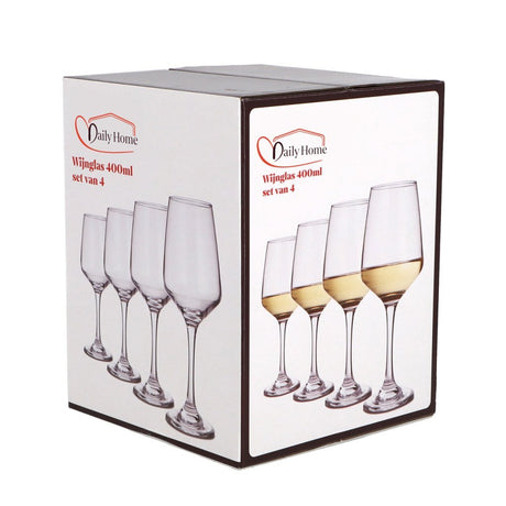 Codzienne domowe kieliszki do wina 400 ml, zestaw 4 szt. | 6 sztuk