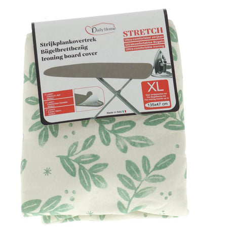 Pokrowiec do codziennego domowego prasowania stretch XL 135x47 cm zielono-biały