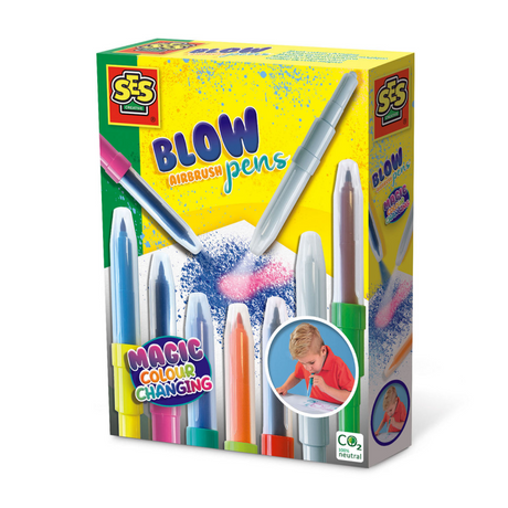 Ses Creative - pisaki dmuchane - magiczna zmiana koloru - pisaki dwukolorowe - łatwo zmywalne - z pisakiem zmieniającym kolor