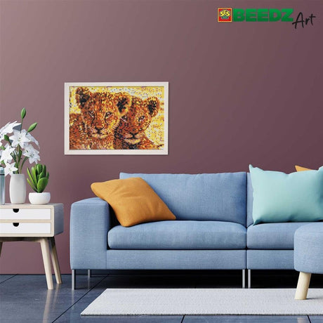 Ses Creative Beedz art koraliki do naprasowania lwiątka 30x45,5 cm 7000 sztuk