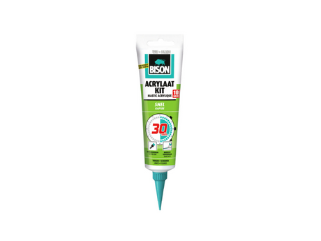 Bison akrylowy uszczelniacz szybki 30 minut tubka 150 ml - uszczelniacz do uszczelniania złączy, szwów, pęknięć i pęknięć, można go malować, można go starannie przyciąć