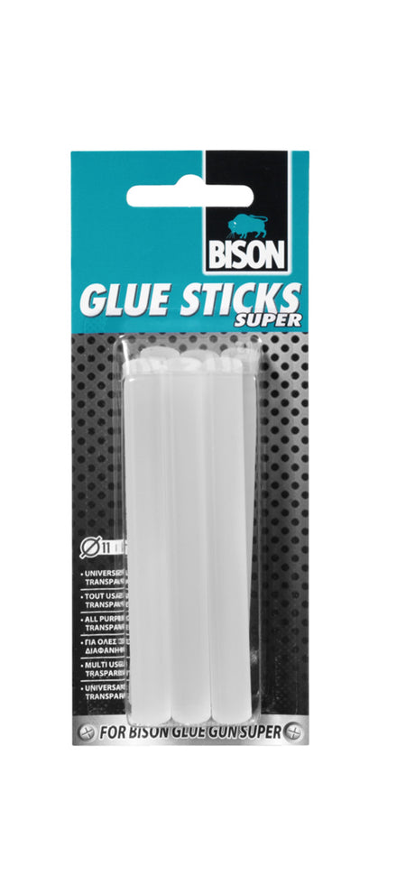 Pistolet do klejenia Bison w sztyfcie 11 mm supermelt, opakowanie 6 sztyftów kleju