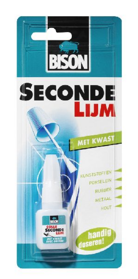 Superklej firmy Baten Bison z pędzlem 5 gr. (blister)