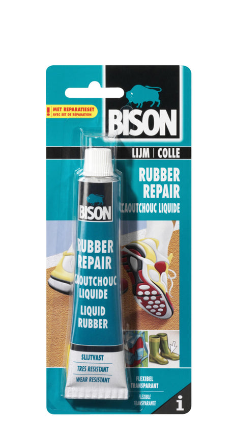 Bison gumowa tubka naprawcza 50 ml, pasta naprawcza, ochronna, wodoodporna, mocna, trwale elastyczna, odporna na temperaturę od - 40°c do + 120°c, łatwa w użyciu
