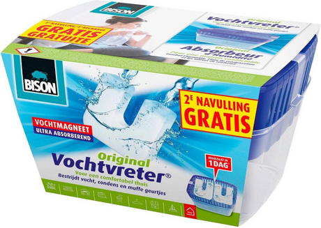 Bison wilgoć pochłaniacz® neutralny 900g + 2 dodatkowe magnesy uzupełniające, w komplecie. magnes wilgoci, wyniki w ciągu 24 godzin, nie wymaga prądu, do wszystkich obszarów mieszkalnych, kamperów, przyczep kempingowych, można wykorzystać w ciągu 1 minuty