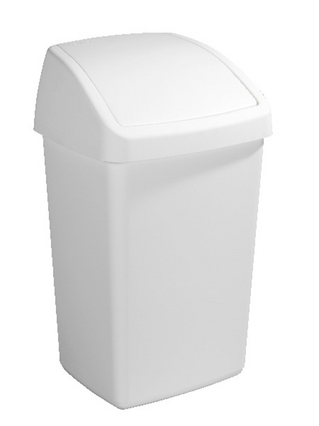 Sunware - kosz na śmieci Delta z odchylaną pokrywą 50 l biały - 39,5 x 34,5 x 66,5 cm