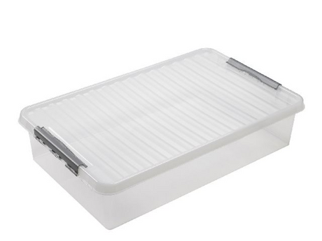 Pojemnik na łóżko Sunware q-line 60 litrów przezroczysty 80x50x18 cm bez kółek