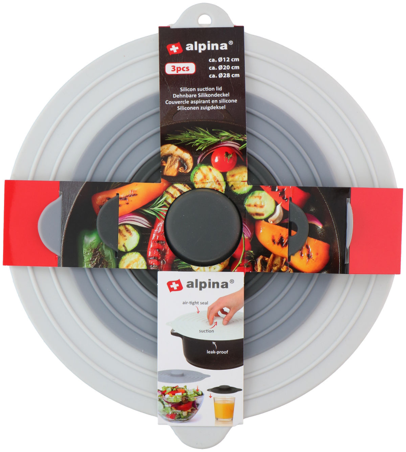 Alpina zuigdeksel siliconen 3-delig dia 12 20 28cm