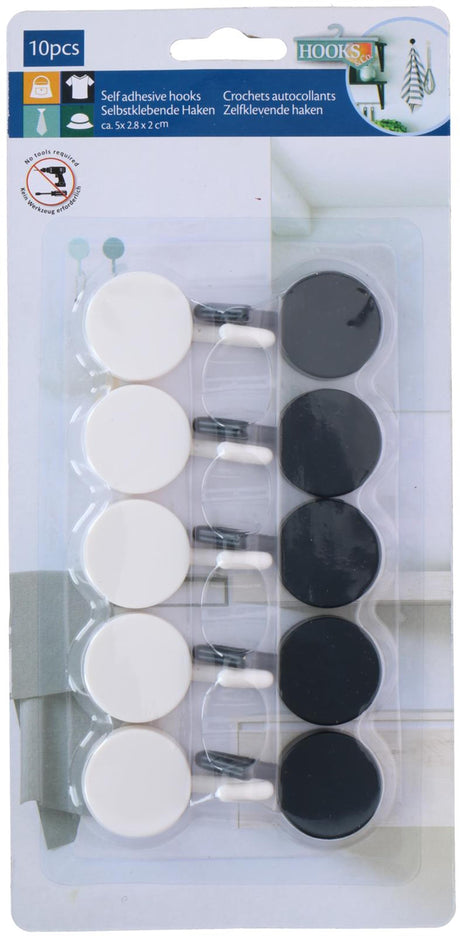 Haczyki samoprzylepne Lifetime plastikowe 10 sztuk na karcie 5x2,5cm