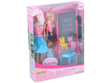 Eddy Toys Modna lalka nauczycielka 29 cm Modna lalka nauczycielka 29 cm 6-częściowy zestaw