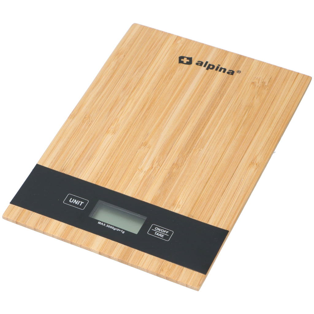 Cyfrowa bambusowa waga kuchenna Alpina 5 kg