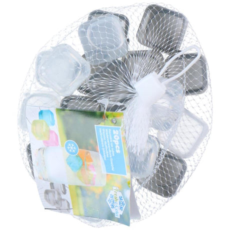 Kostki lodu dożywotniego gotowania, kwadratowe 2,7 x 2,7 cm, 20 sztuk w siatce, 2 różne kolory (w 1 siatce)