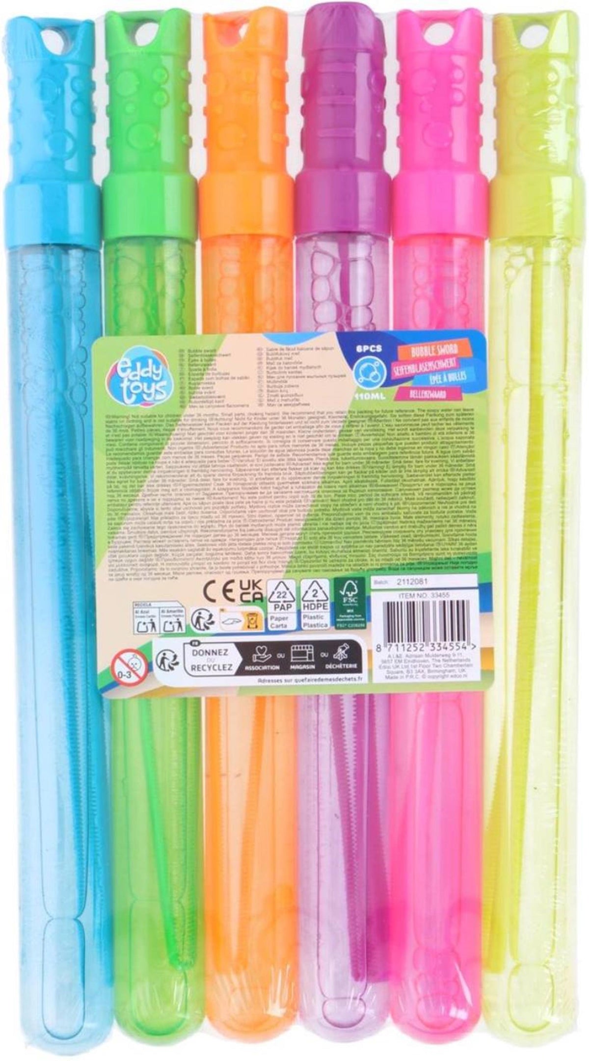 Zestaw mieczy bąbelkowych Eddy Toys, 6 sztuk, 118 ml, 32 cm