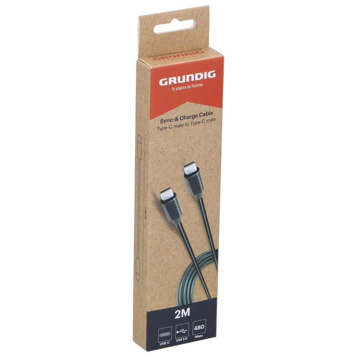 Kabel do synchronizacji i ładowania Grundig USB-C na USB-C 2 metry