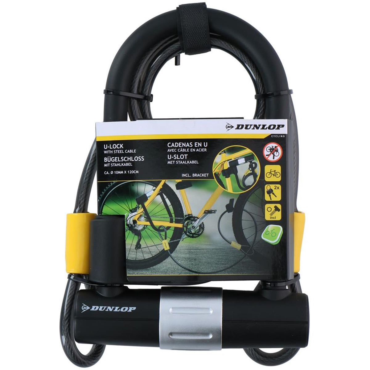 Rama Dunlop U-lock z linką i uchwytem