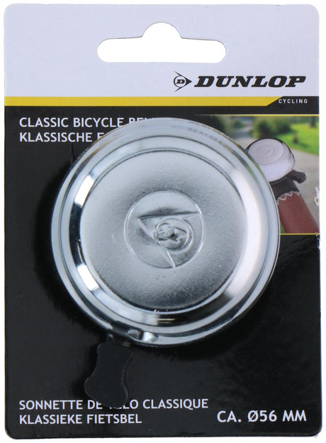 Klasyczny srebrny dzwonek rowerowy Dunlop