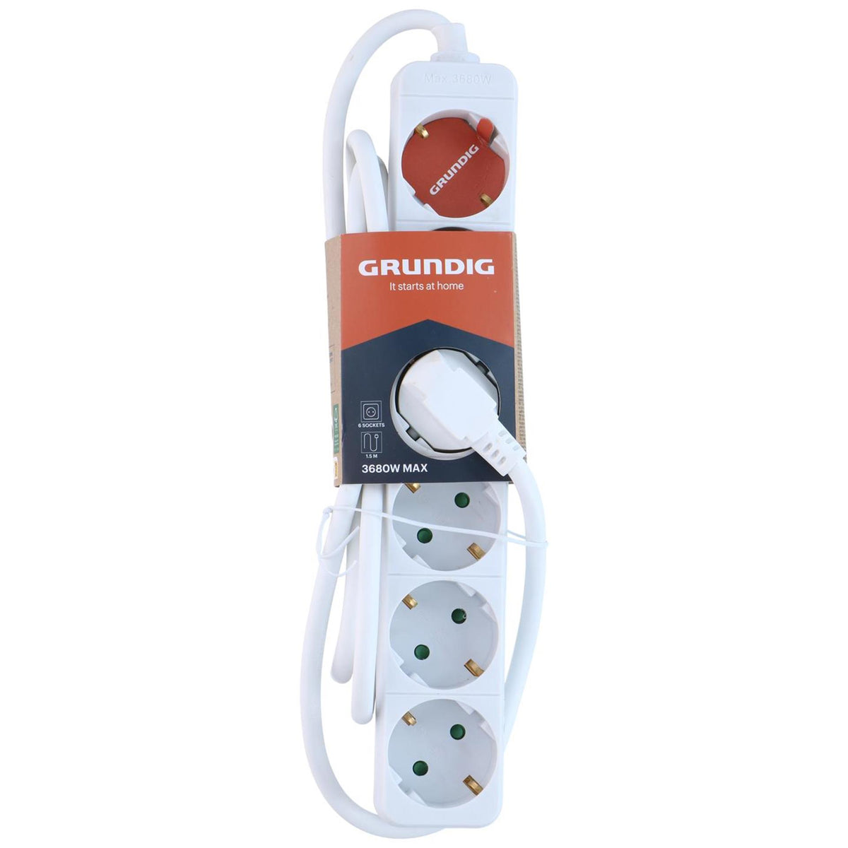 Listwa zasilająca Grundig biała 6x1,5m