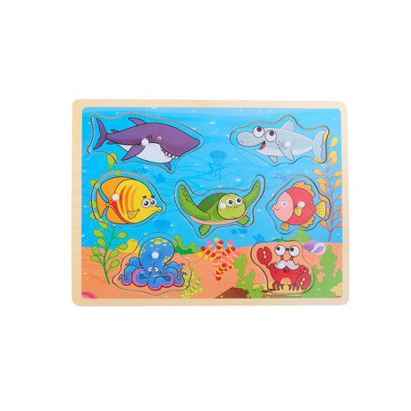 Drewniane puzzle ze zwierzętami 9szt. 30x22x1,5cm