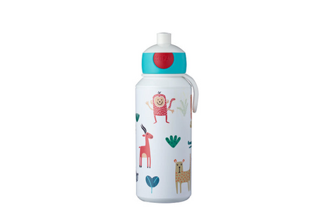 Mepal pop-up butelka do picia kampus - 400 ml - dobrze się zamyka - kubek do picia dla dzieci - przyjaciół zwierząt