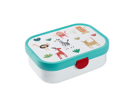 Mepal lunch box camp - 750 ml - pudełko na lunch z przegródkami dla dzieci - odpowiednie na 4 kanapki - przyjaciele zwierząt