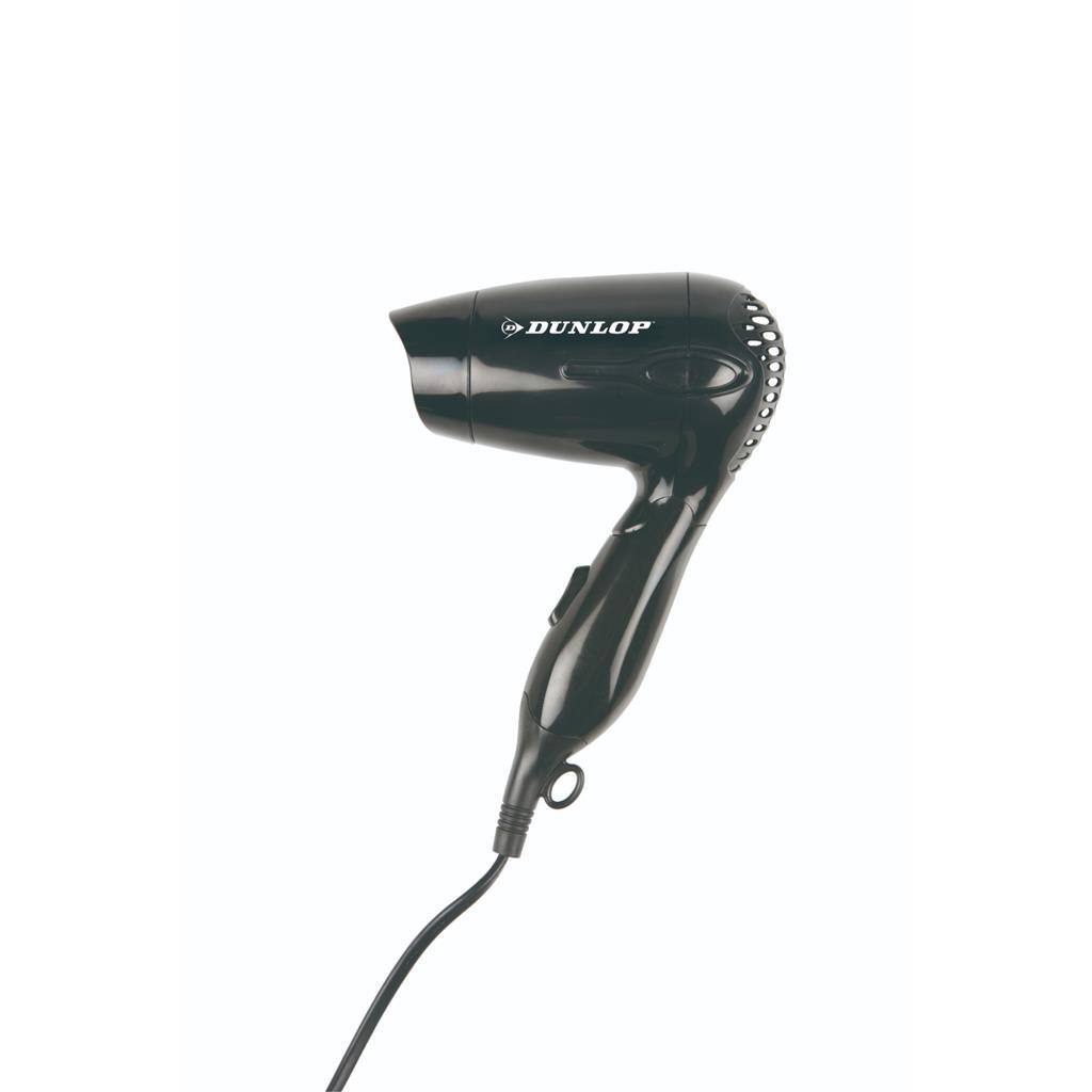 Podróżna suszarka do włosów Dunlop 1200 W, czarna