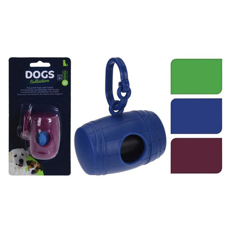 Podstawowe torby dla psa 15 sztuk + uchwyt 8x5 cm różne