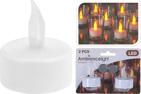 Theelicht led 2 stuks op kaart