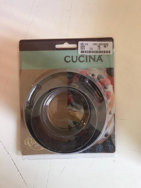Pierścienie do pieczenia La Cucina ze stali nierdzewnej kwadratowe + okrągłe 6 8 10x4cm