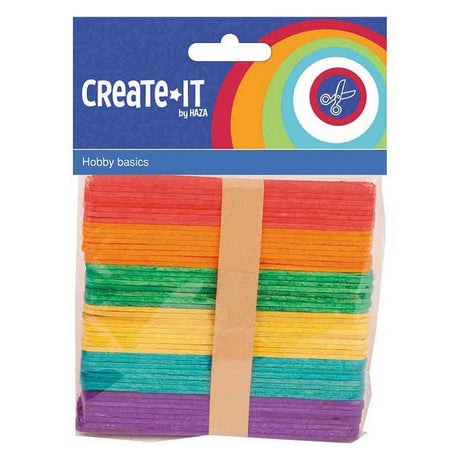 Haza create it drewniane patyczki do lodów 50 sztuk wielokolorowe