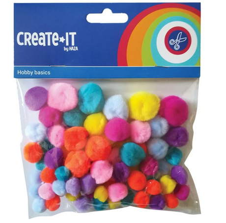 Pompony Create-it jasny mix 75 sztuk