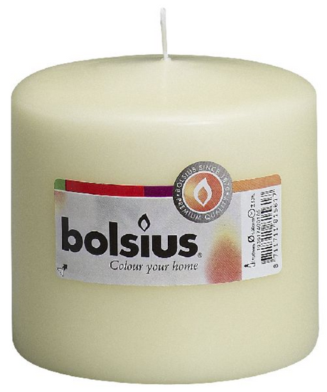 Świeca okrągła Bolsius 100 100 mm w kolorze kości słoniowej