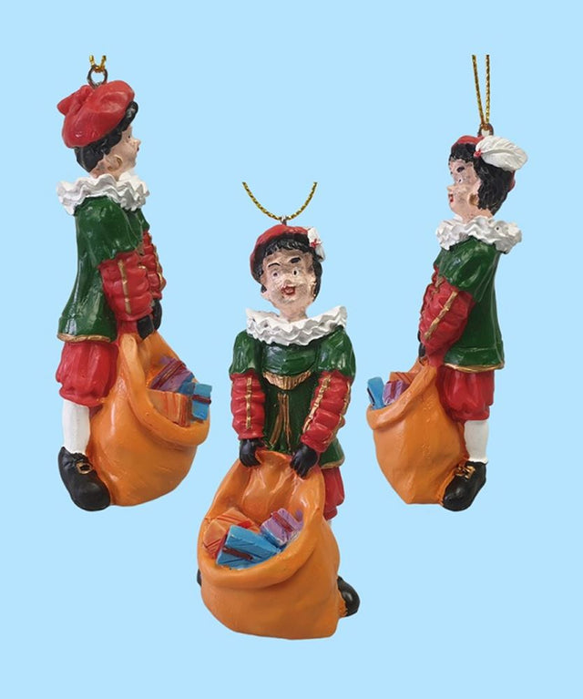Polystone roetveeg piet met zak cadeaus.
