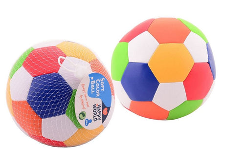 Softball Johntoy Happy World, wielokolorowy, 15 cm. 0+