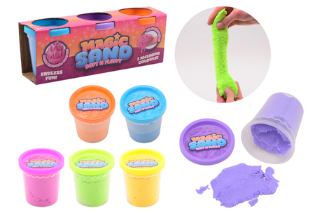 Magiczny piasek do zabawy Johntoy, 3 szt.