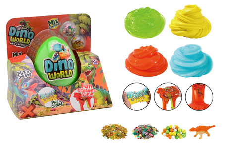 Mega śluzowe jajko Johntoy Dino World z akcesoriami w pudełku
