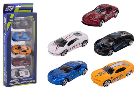 Johntoy Super Cars Die Cast Car, 5st.