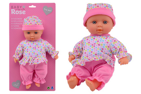 Lalka Baby Rose z dźwiękami, 30 cm.