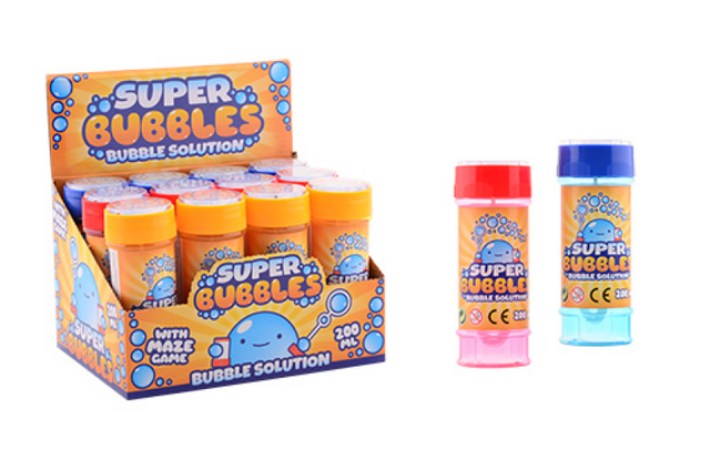 Johntoy bellenblaas met spel 200ml 3 assorti
