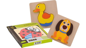 Puzzle ze zwierzętami Jouéco. 3 tyłki 2+