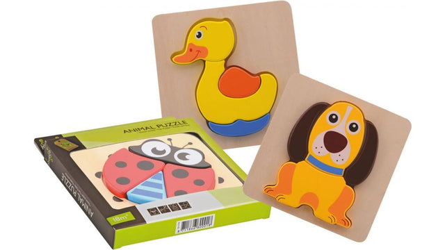 Puzzle ze zwierzętami Jouéco. 3 tyłki 2+